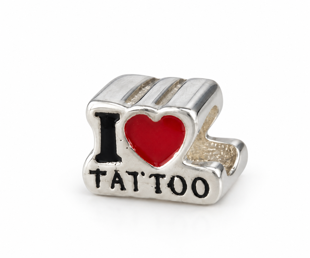 Berloque I Love Tattoo Prata 925
