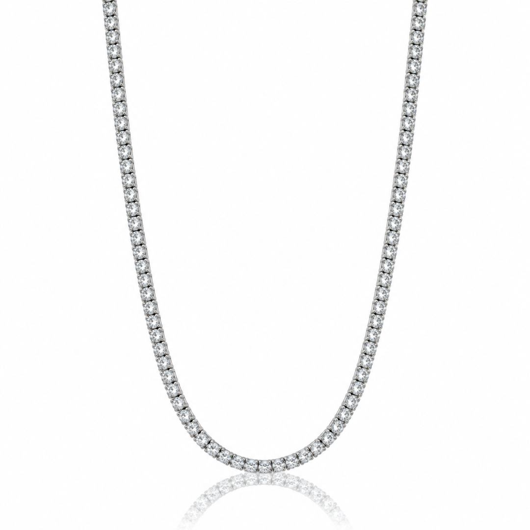 Colar Riviera Cristal Prata 925