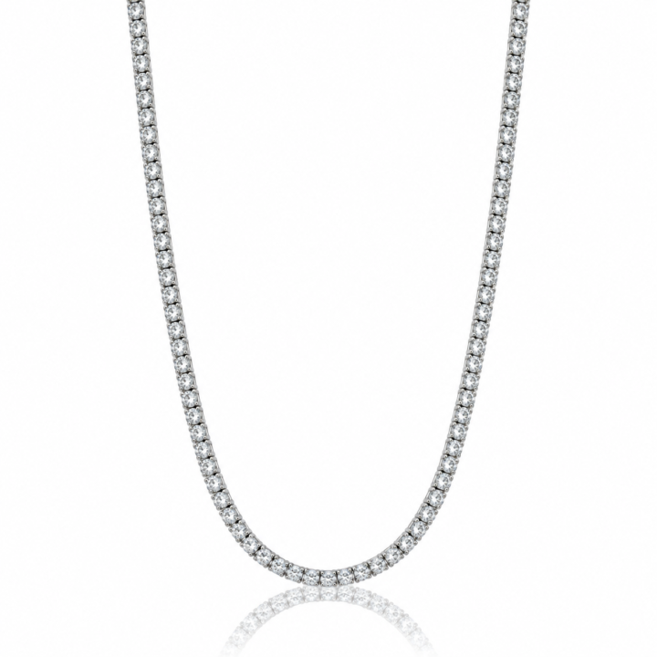 Colar Riviera Cristal Prata 925