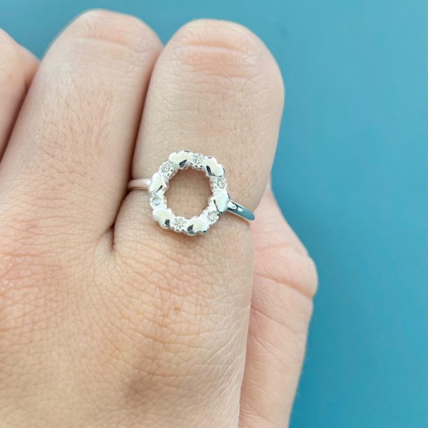 ANEL MINI CORAÇÕES - PRATA 925