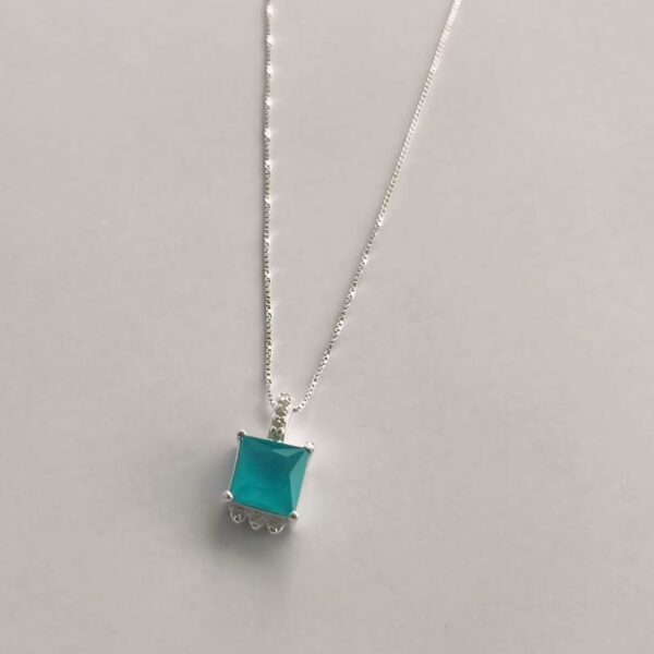 COLAR ZIRCÔNIA TURMALINA - PRATA 925