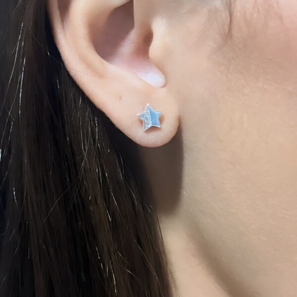 BRINCO ESTRELA CRAVEJADA - PRATA 925