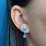 BRINCO TRIÂNGULO COM ESTRELA - PRATA 925