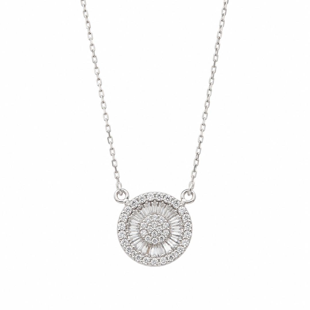 Colar Cravejada Prata 925