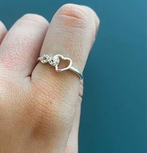 ANEL CORAÇÃO INFINITO - PRATA 925