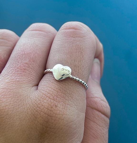 ANEL CORAÇÃO LOVE - PRATA 925