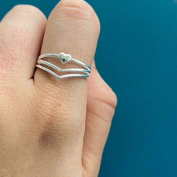 ANEL CORAÇÃO - PRATA 925