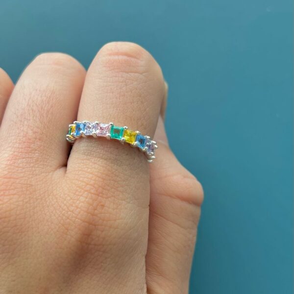 Anel Aparador Zircônia Colors Prata 925 - 17