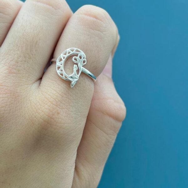 ANEL MENINA NA LUA - PRATA 925