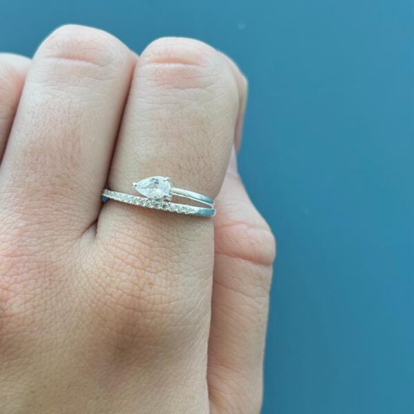 ANEL GOTA COM ZIRCÔNIA - PRATA 925