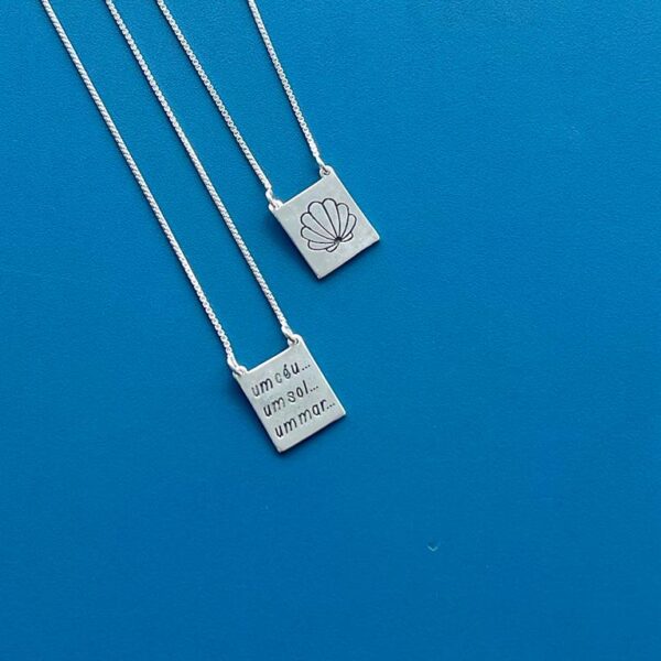 ESCAPULÁRIO CONCHA / UM CÉU.. UM SOL.. UM MAR - PRATA 925