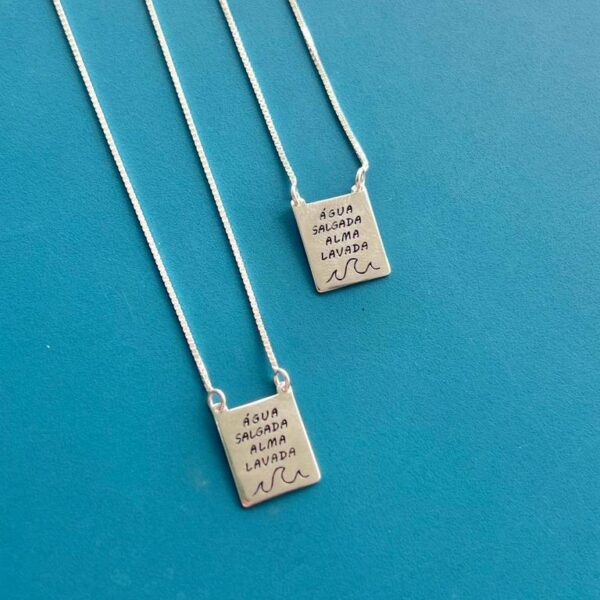 ESCAPULÁRIO ÁGUA SALGADA / ALMA LAVADA - PRATA 925
