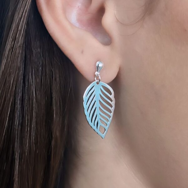 BRINCO FOLHA CORTE A LASER - PRATA 925