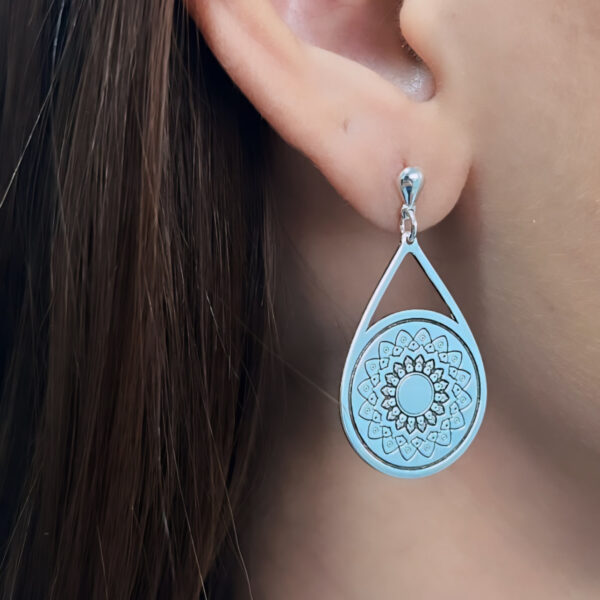 BRINCO CORTE A LAZER MANDALA - PRATA  925