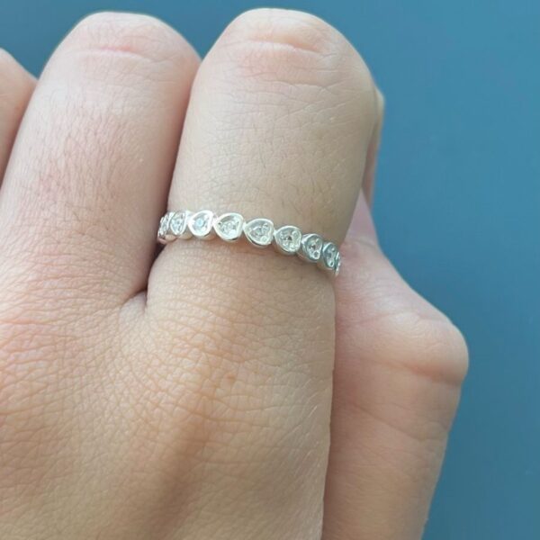 ANEL APARADOR CORAÇÕES - PRATA 925 - 13