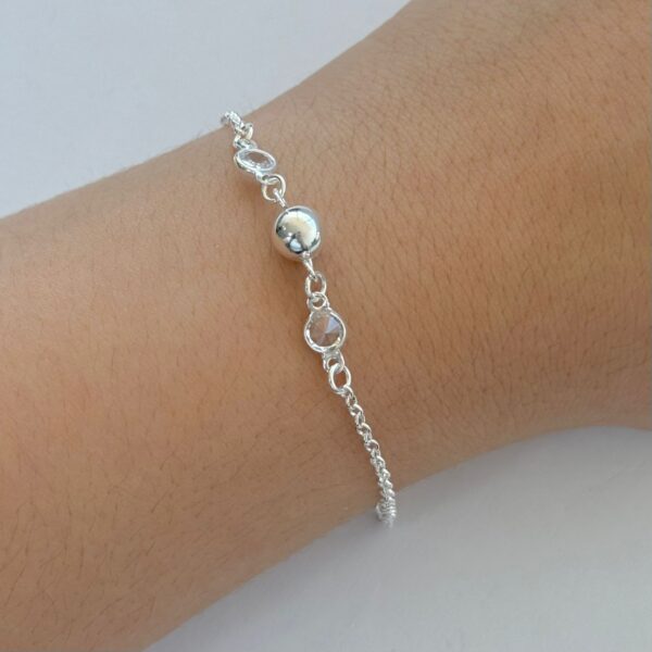 Pulseira Bolinhas com Zircônias - Prata 925