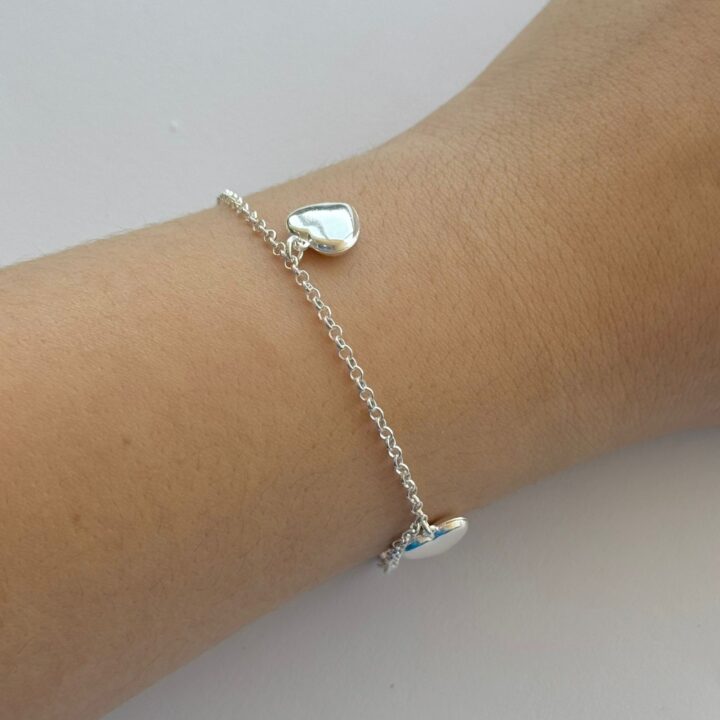PULSEIRA CORAÇÕES - PRATA 925