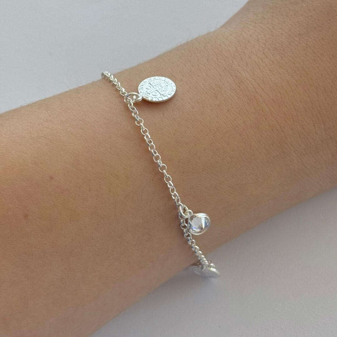 PULSEIRA SÃO BENTO / ZIRCÔNIAS - PRATA 925