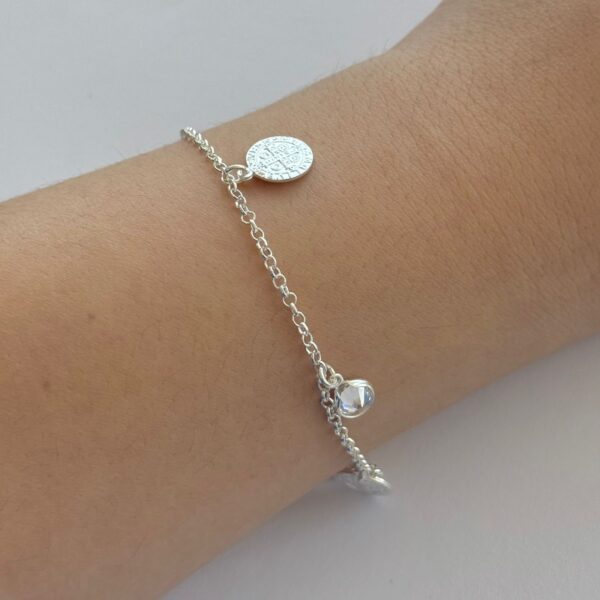 Pulseira São Bento com Zircônia - Prata 925