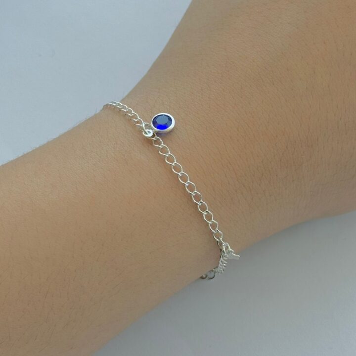 PULSEIRA ESTRELAS / ZIRCÔNIAS SAFIRA - PRATA 925