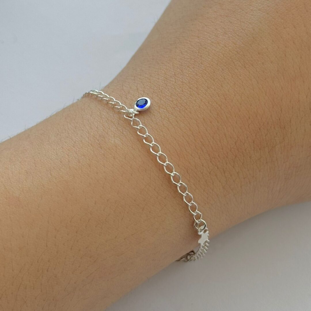 PULSEIRA ESTRELAS / ZIRCÔNIA SAFIRA - PRATA 925