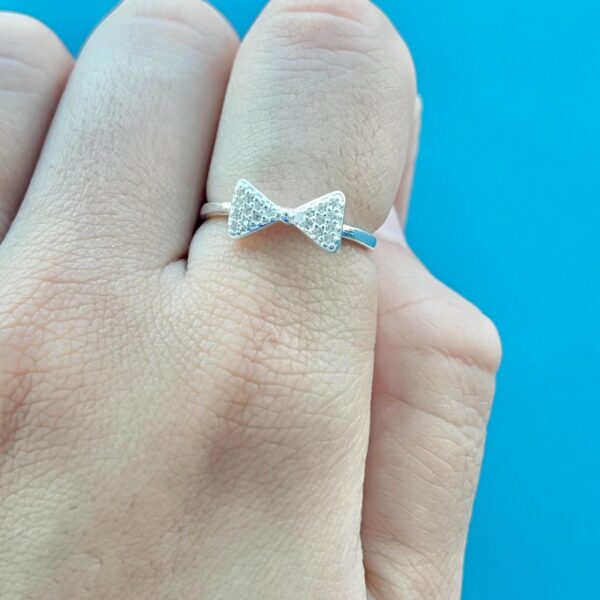 ANEL LAÇO CRAVEJADO - PRATA 925