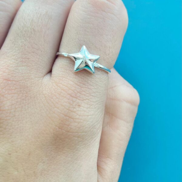 ANEL ESTRELA COM ZIRCÔNIA - PRATA 925