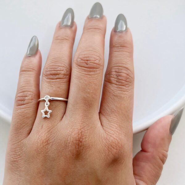 ANEL PINGENTE ESTRELA - PRATA 925 - 20