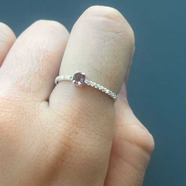 ANEL COLORS AMETISTA - PRATA 925 - 15