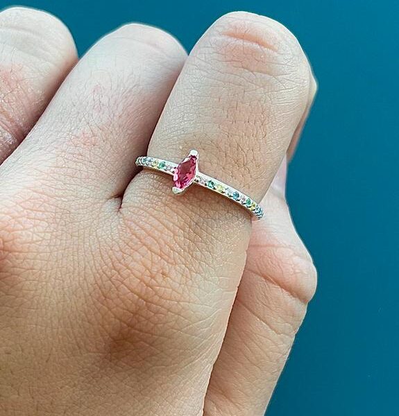 ANEL LOSANGO RUBELITA - PRATA 925