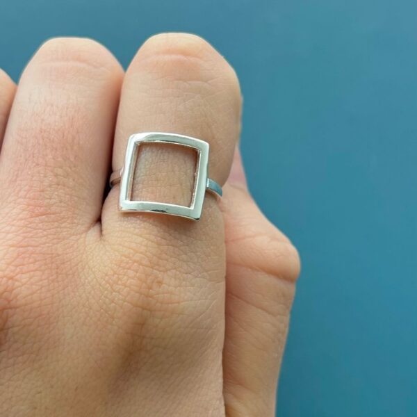 ANEL QUADRADO - PRATA 925