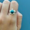 ANEL TARTARUGA TURQUESA AZUL - PRATA 925