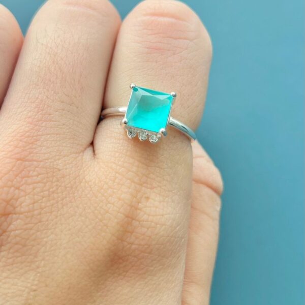 ANEL ZIRCÔNIA PARAÍBA - PRATA 925