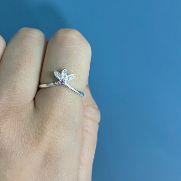 ANEL PÉTALAS QUARTZO ROSA - PRATA 925 - 19