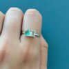 ANEL TURMALINA / ÁGUA MARINHA - PRATA 925