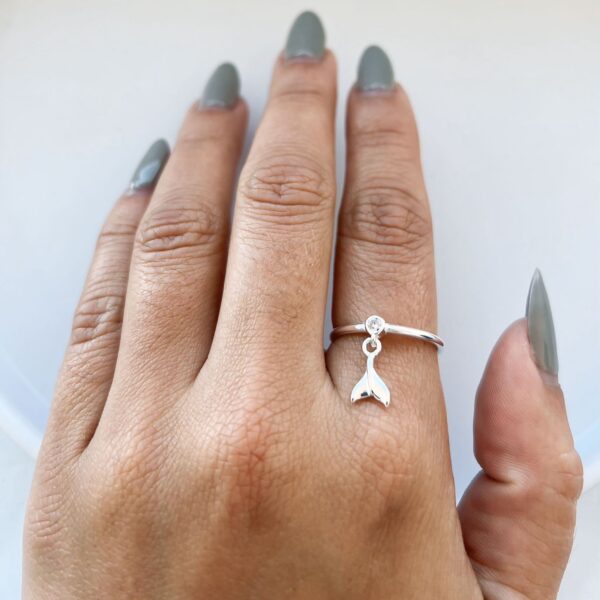 ANEL PINGENTE RABO DE BALEIA - PRATA 925 - 15