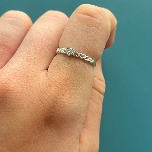 ANEL CORAÇÃO COM ZIRCÔNIA - PRATA 925 - 19