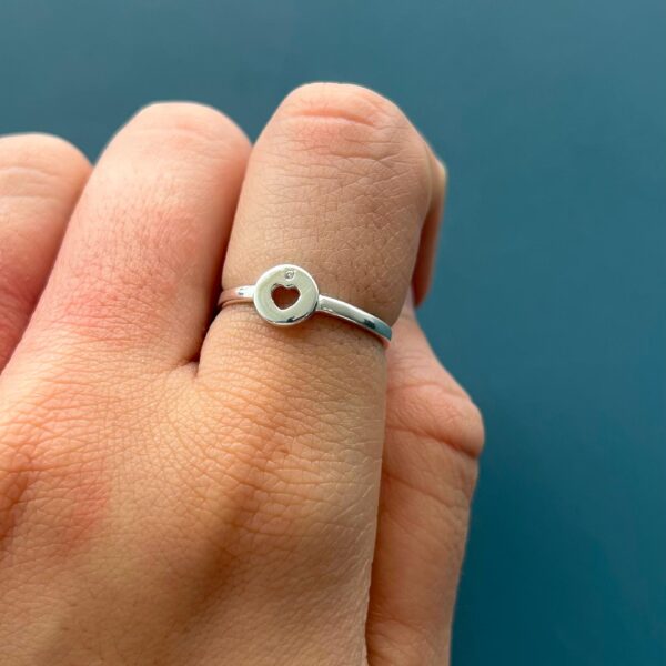 ANEL CORAÇÃO - PRATA 925