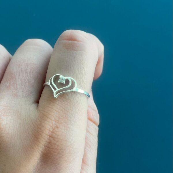 ANEL CORAÇÃO - PRATA 925 - 18