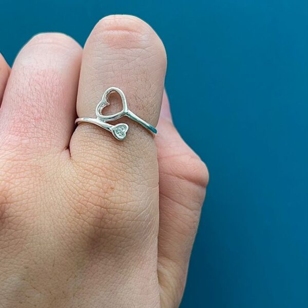 ANEL CORAÇÕES - PRATA 925 - 19