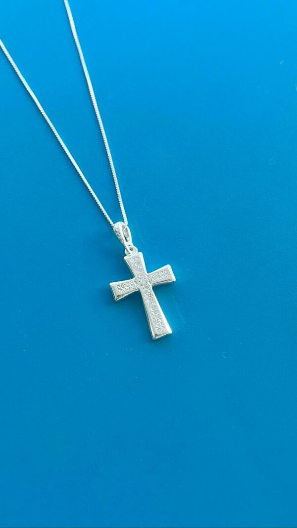 COLAR CRUCIFIXO CREVEJADO - PRATA925