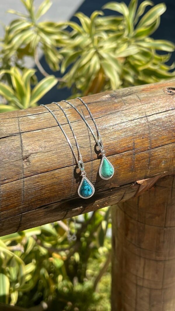 COLAR GOTA / TURQUESA - PRATA 925