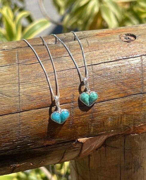 COLAR CORAÇÃO / TURQUESA - PRATA 925