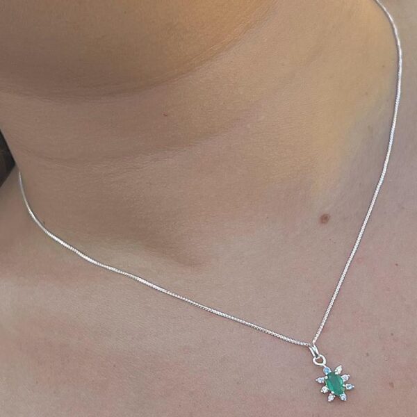 COLAR OVAL / COLORS - PRATA 925 - Jade