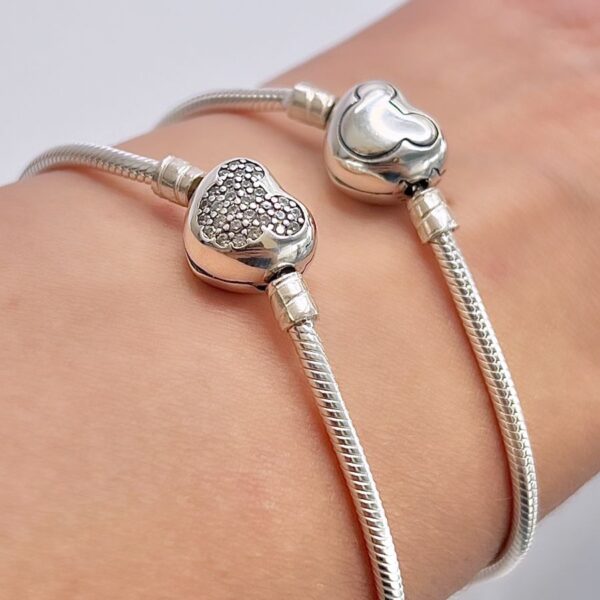 PULSEIRA CORAÇÃO MICKEY / INSPIRAÇÃO PANDORA - PRATA 925