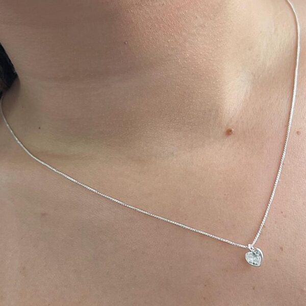 COLAR PONTO DE LUZ / CORAÇÃO - PRATA 925