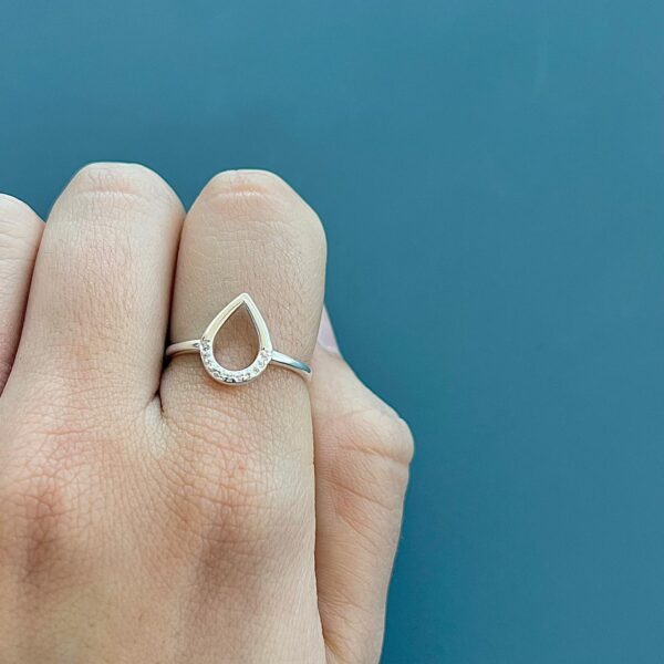 ANEL GOTA CRAVEJADA - PRATA 925 - 19