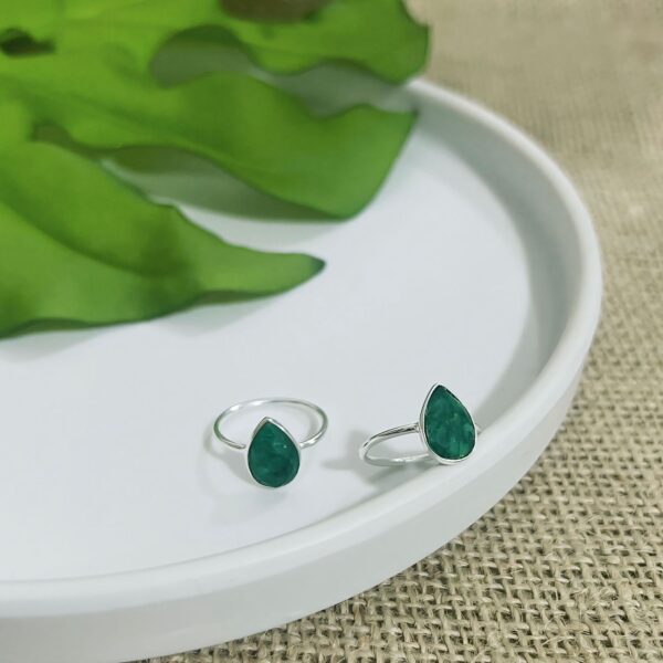 ANEL GOTA / PEDRAS NATURAIS - PRATA BALI 925 - Esmeralda, 12