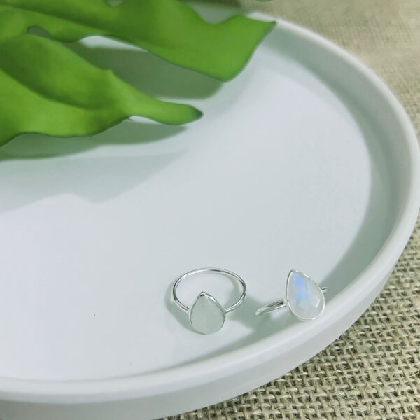 ANEL GOTA / PEDRAS NATURAIS - PRATA BALI 925 - PEDRA DA LUA, 12