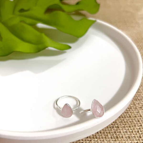 ANEL GOTA / PEDRAS NATURAIS - PRATA BALI 925 - Quartzo Rosa, 14